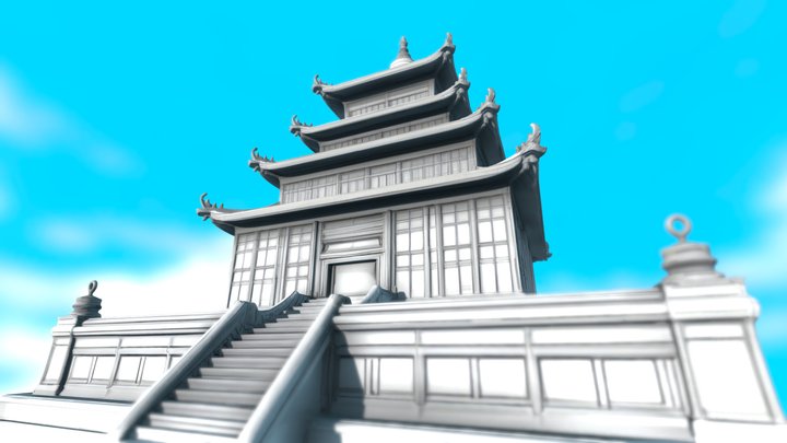 Paper Temple – Stylized Origami Architecture – Free 3D Model STL