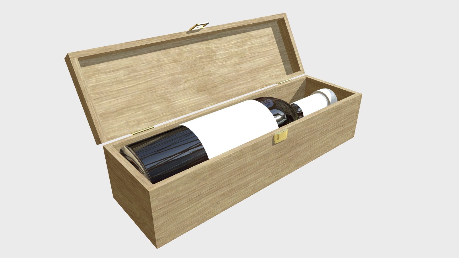 Wine bottle in a wooden box