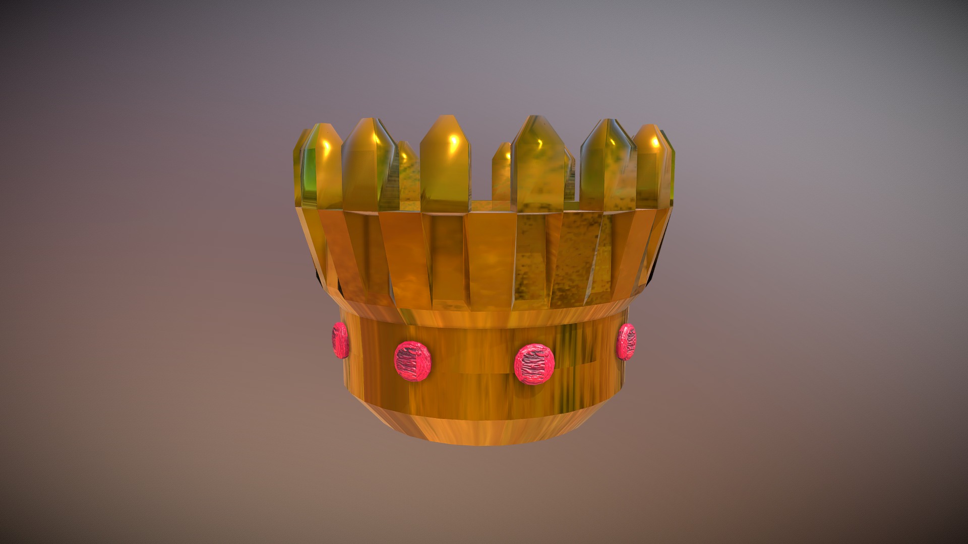 3D model Royal Kings Crown - This is a 3D model of the Royal Kings Crown. The 3D model is about a gold and red object.