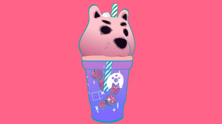 🍉Watermelon Pup Cup Drink 🍉 3D Model