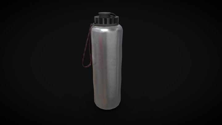 Stainless Steel Camping Bottle 3D Model (UE) 3D Model