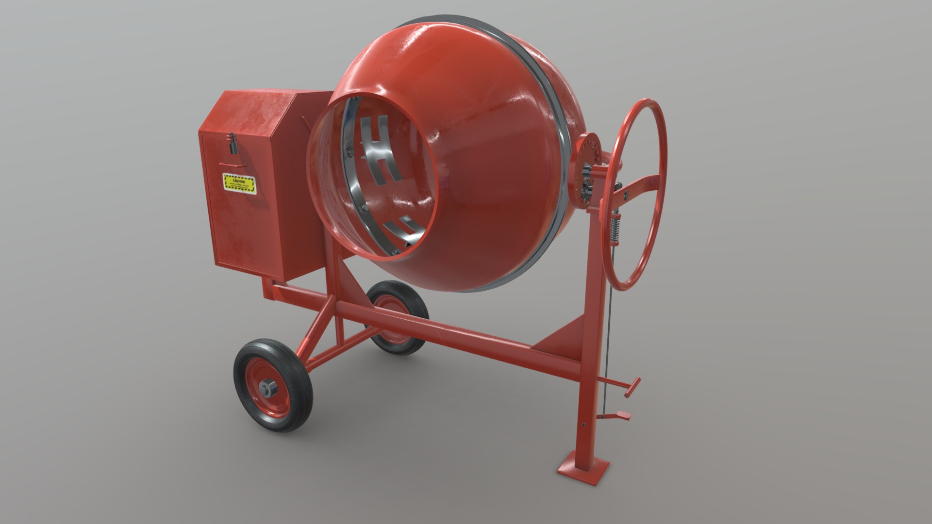 3D model Cement Mixer Clean - This is a 3D model of the Cement Mixer Clean. The 3D model is about a red and white vacuum cleaner.