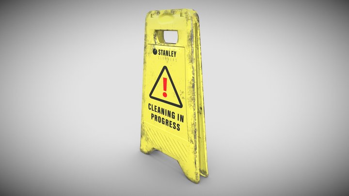 caution wet floor / cleaning sign v2 – Modèle 3D gratuit STL