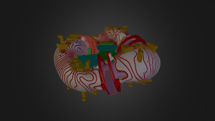 3D view of 3D-printed stellarator 3D Model