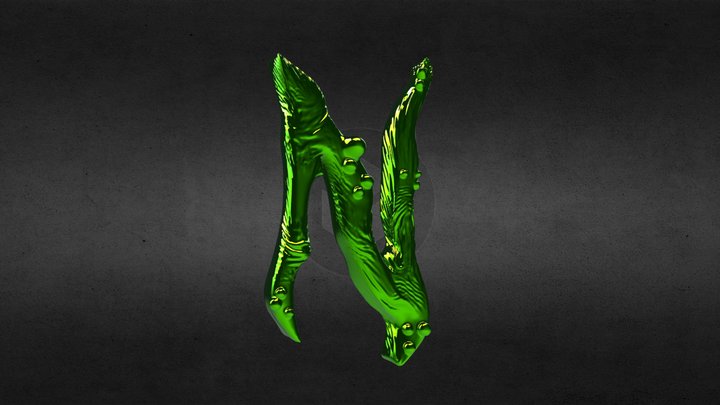 N letter - spooky typography 3D Model