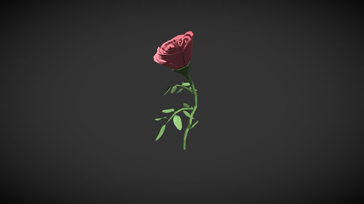 Low-Poly Rose 3D Model