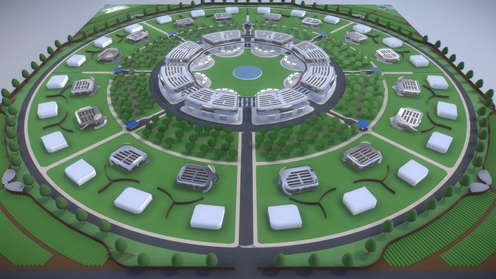 HUMANIA - A concept town for equitable ecoliving 3D Model