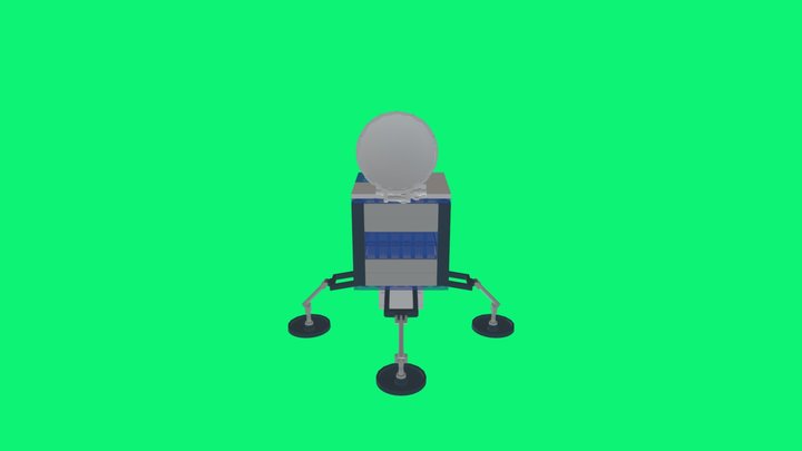 Lit Moon Lander By Todd 3D Model