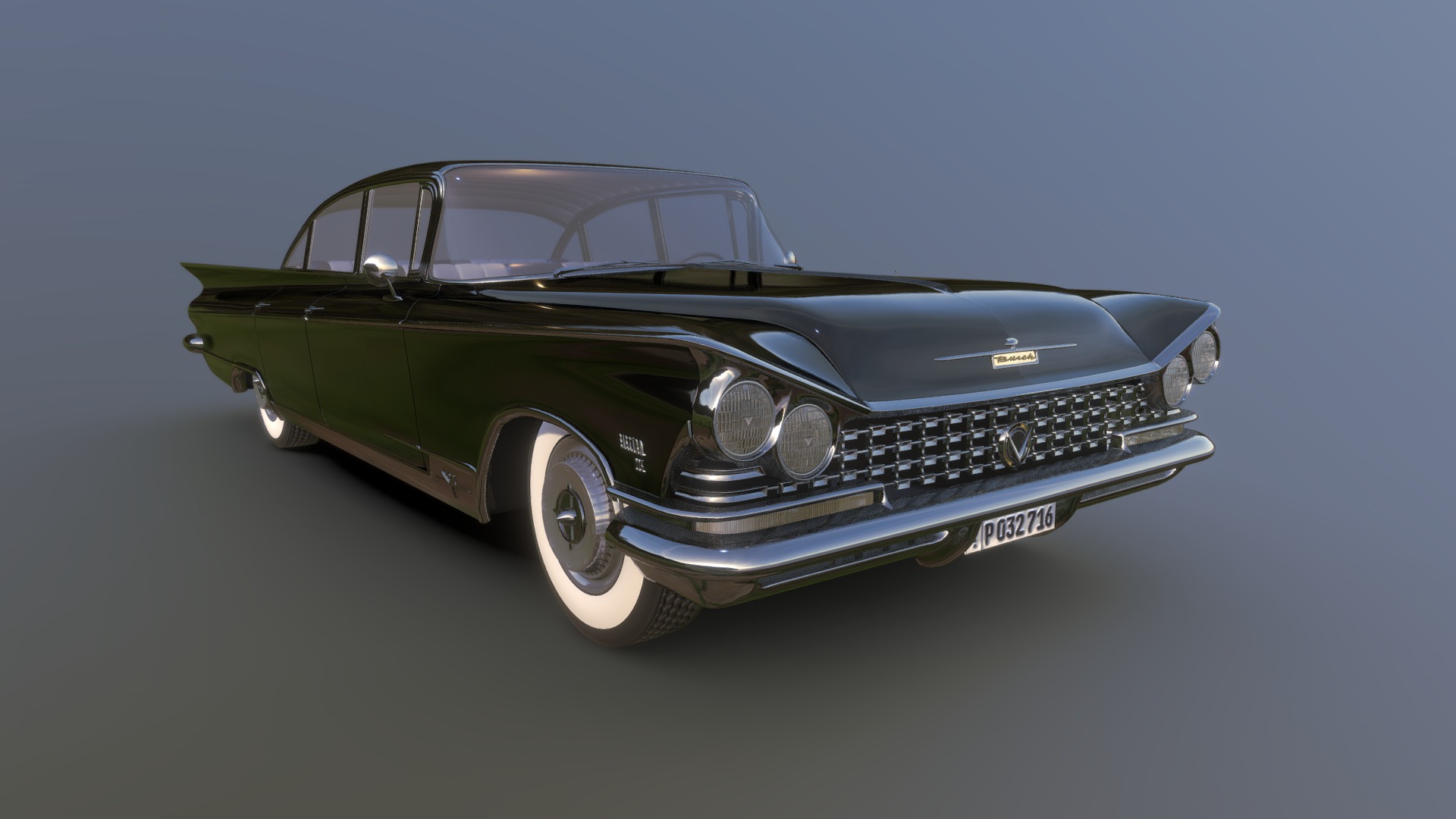 3D model Buick Electra 1959 - This is a 3D model of the Buick Electra 1959. The 3D model is about a black convertible car.