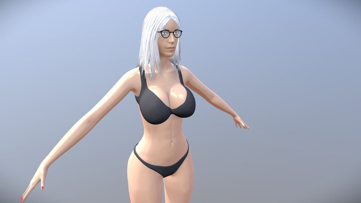 Simple Woman Character 3D Model