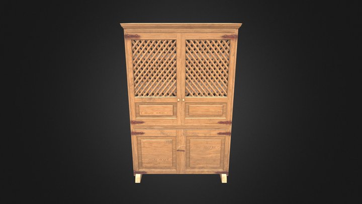Wood Wardrobe 3D Model