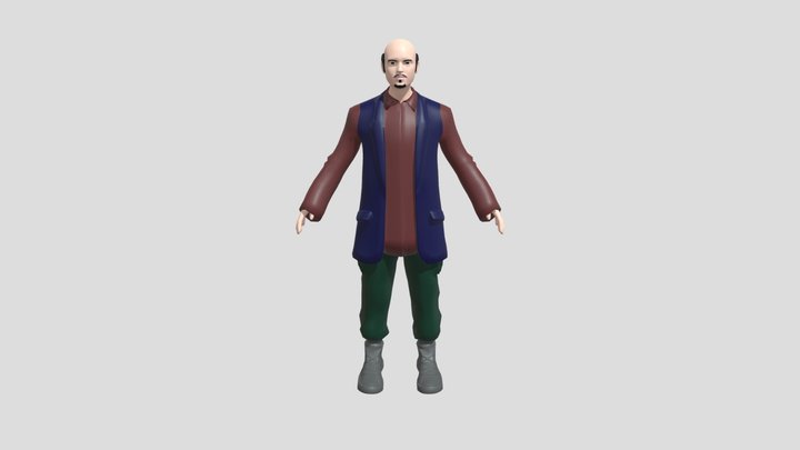 Bald Arab Man 3D Model
