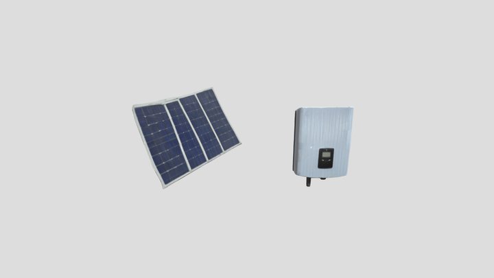 Solar Panel and Inverter System 3D Model