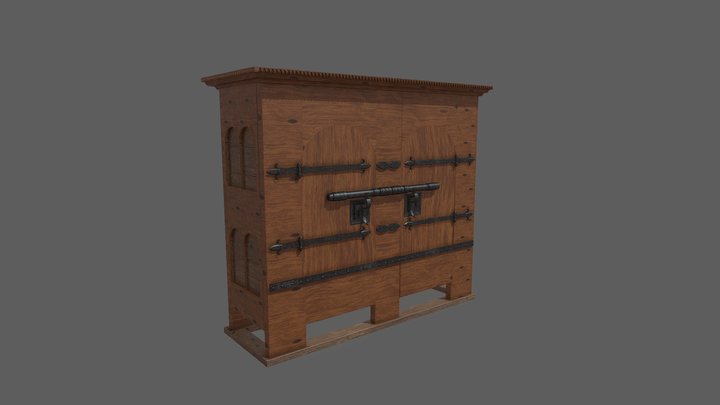 Medieval liturgic cupboard 3D Model