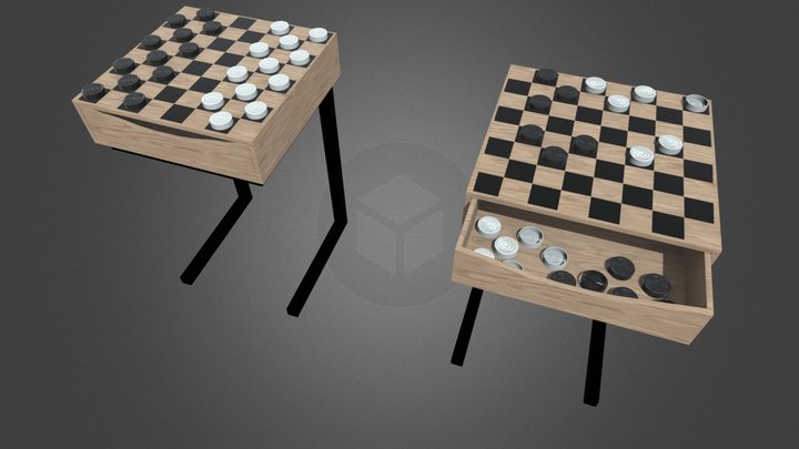 Checkers Game Complete - Jogo de Damas | 3D model