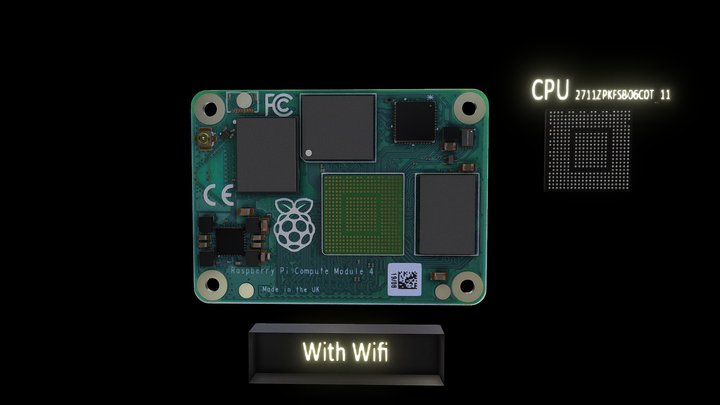 Raspberry Pi 4 Compute Module (CM4) 3D Model