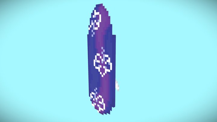 Surfboard - Hibiscus - Custom Minecraft Model 3D Model