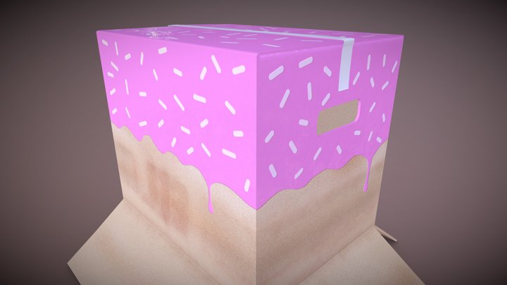 Cardboard Box Cake Skin 3D Model