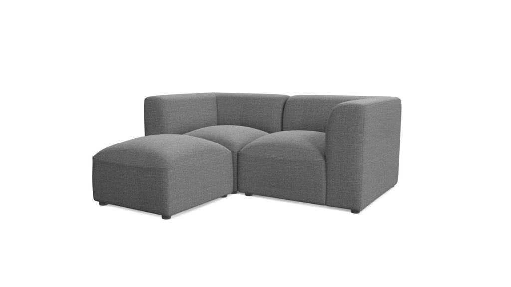 Juno 2 Seater Sofa With Footstool, Marl Grey