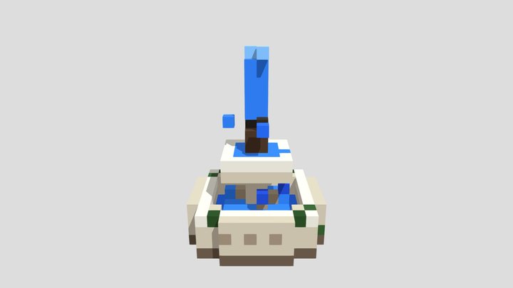 Roman Garden Fountain - Voxel 32x32 (Animated) – Kostenloses 3D-Modell STL