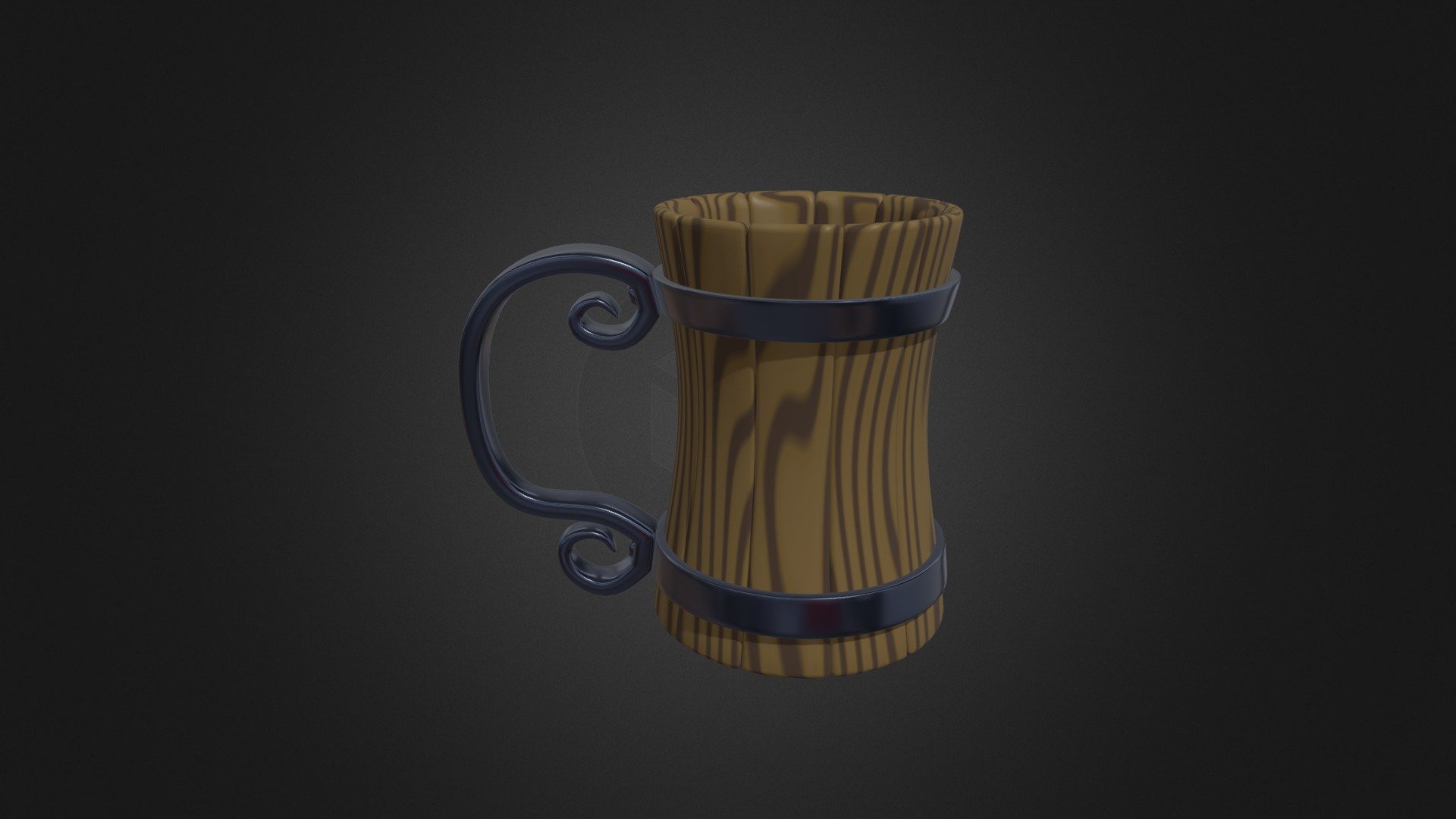 Stylized Wooden Mug — Sketchfab embed 3D viewer