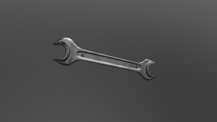 Low poly wrench 3D Model