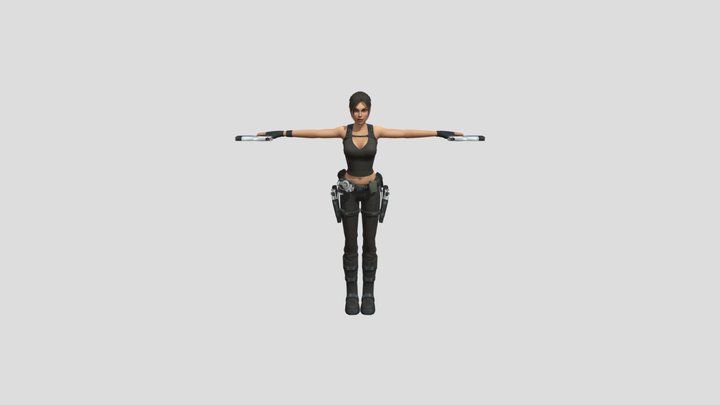 Lara Croft black tank top 3D Model