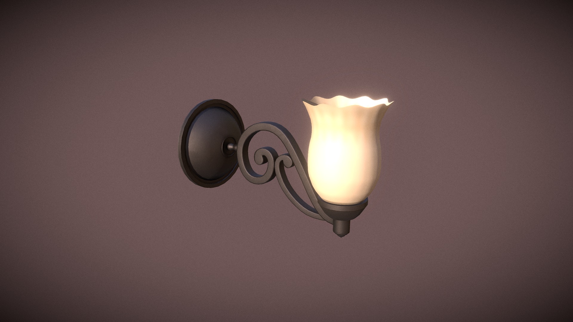 3D model Wall Lamp Ornament - This is a 3D model of the Wall Lamp Ornament. The 3D model is about a light fixture on a wall.