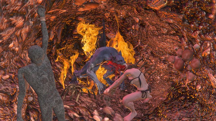 Gruesome Werewolf encounter Ockays Lair_2025 3D Model