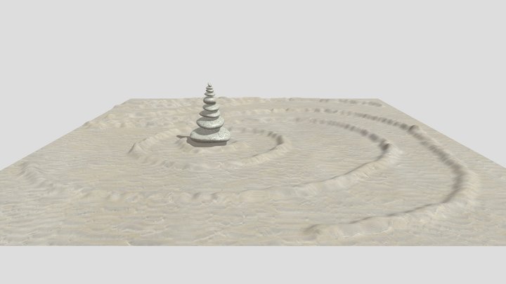 Pebble Pyramid on Sand