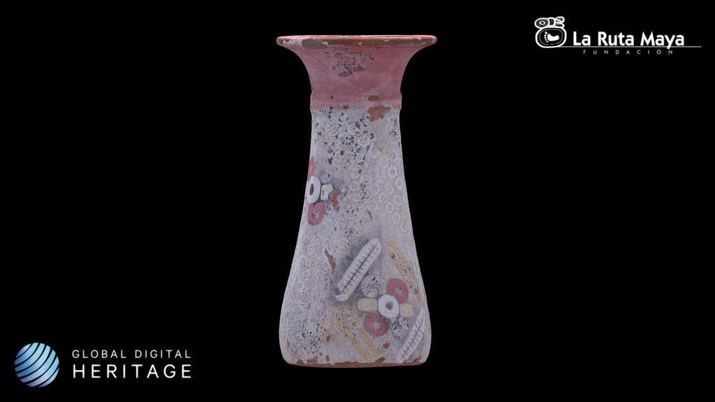 Narrow necked jar with stucco decoration