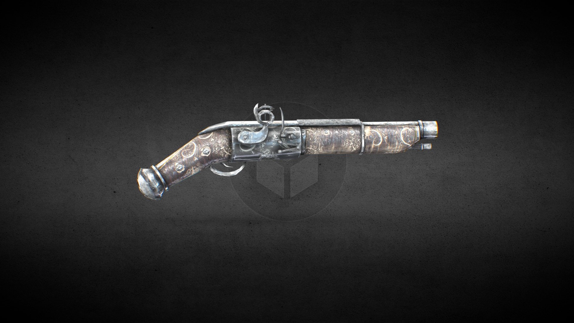 Cossack pistol Game model LowPoly