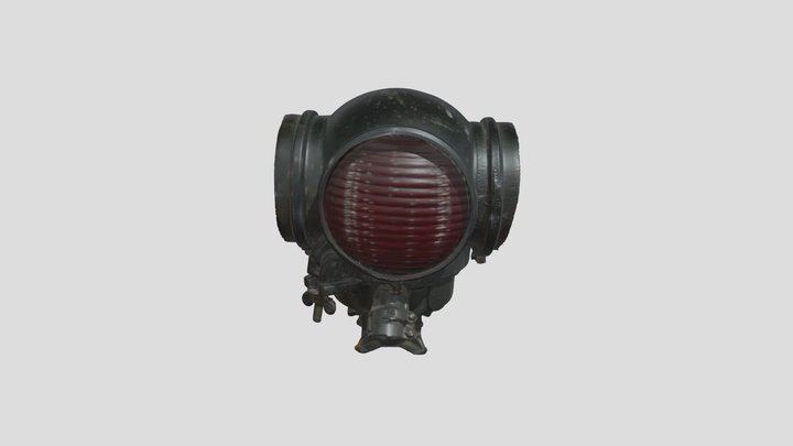 Antique Railroad Cannonball Switch Stand Lamp 3D Model