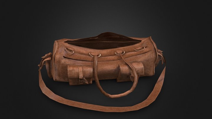 Low Poly Leather bag 3D Model