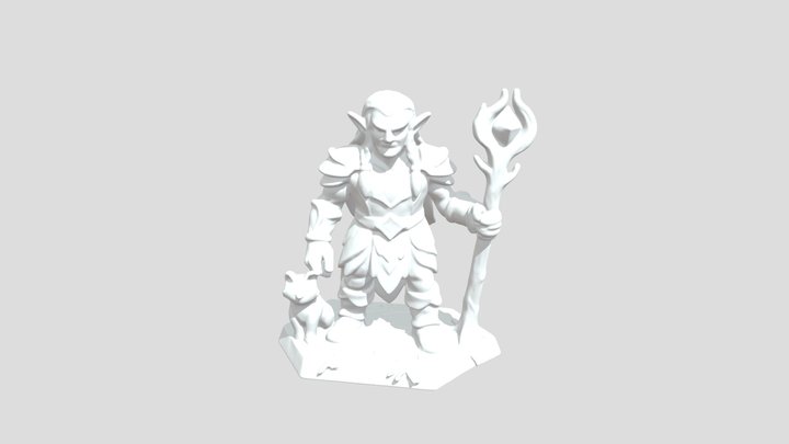 Elven Druid D&D Character 3D printable