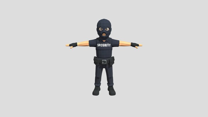 Security+guard+3d+model 3D Model