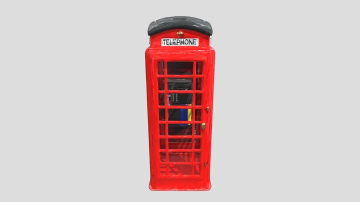 Red Phone Booth 3D Model