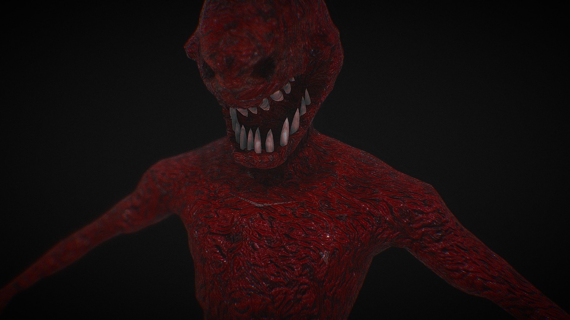 Red&Black Wide Mouth Demon Model