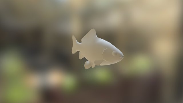 Low poly hand painted fish 3D Model