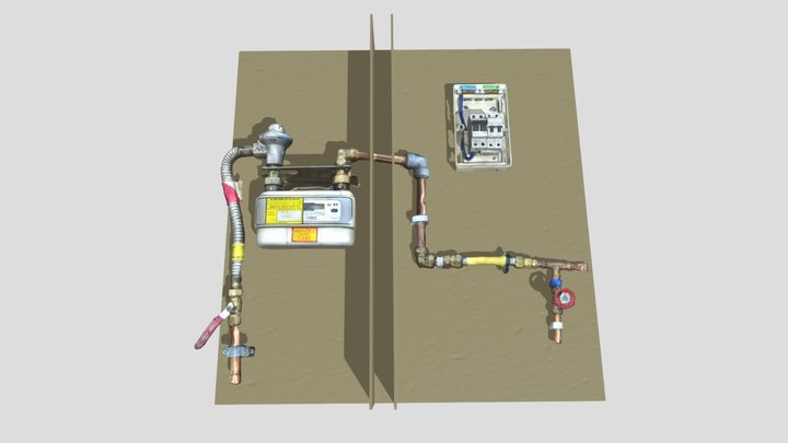 Gas Fittings Board 1 3D Model