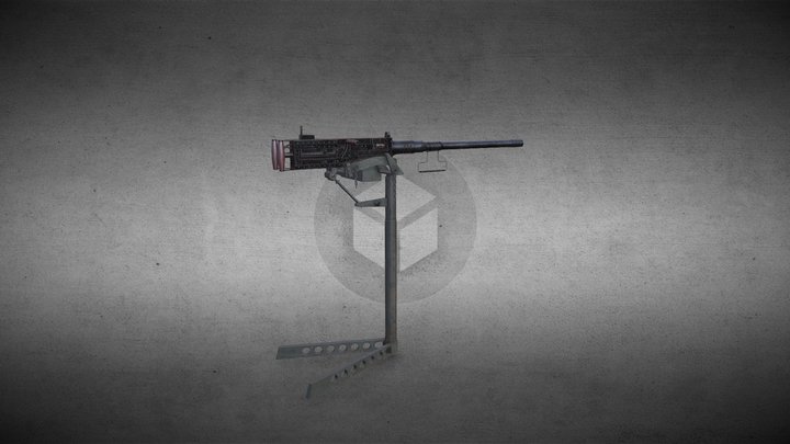 M2 Browling Gun 50.cal 3D Model