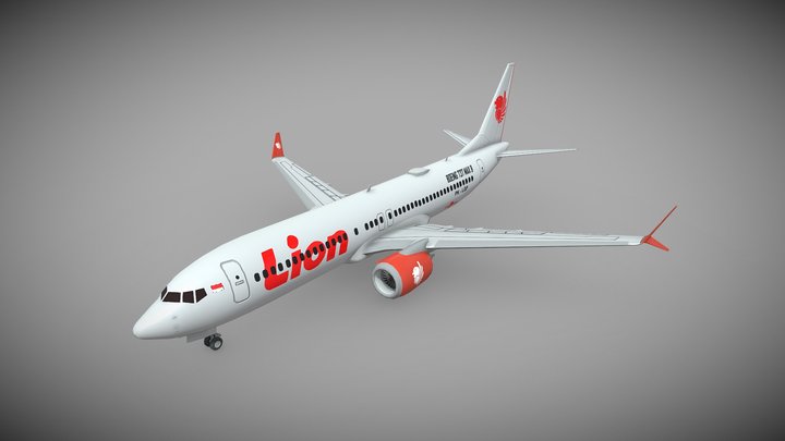 737 MAX Lion Air 3D Model