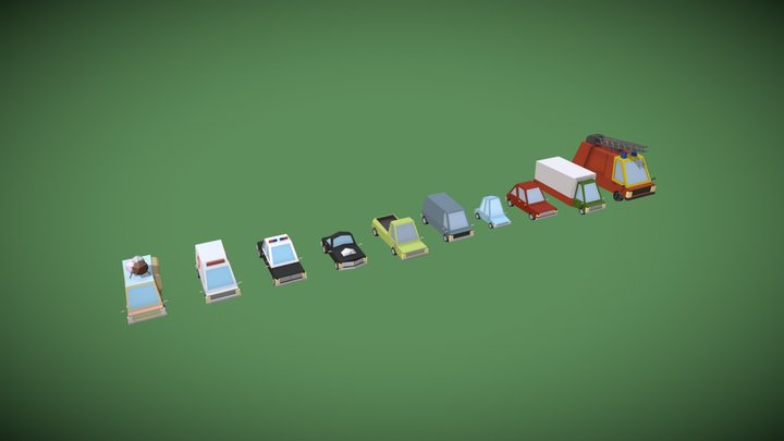 Low-Poly Vehicle Pack 3D Model