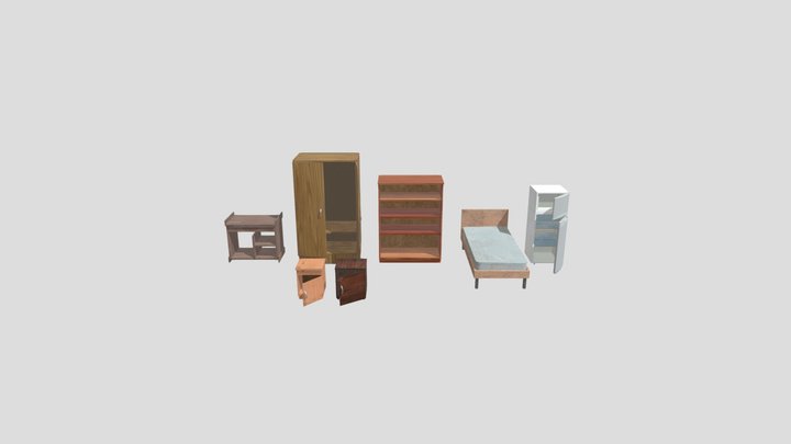 Props in rooms from the 90s (part2) 3D Model