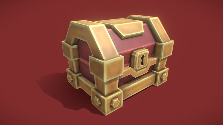 Low Poly Royal Chest 3D Model