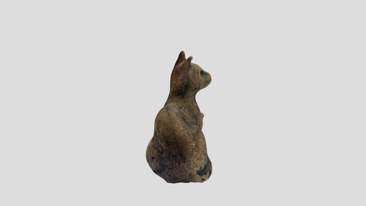 Stone Siamese Cat 3D Model
