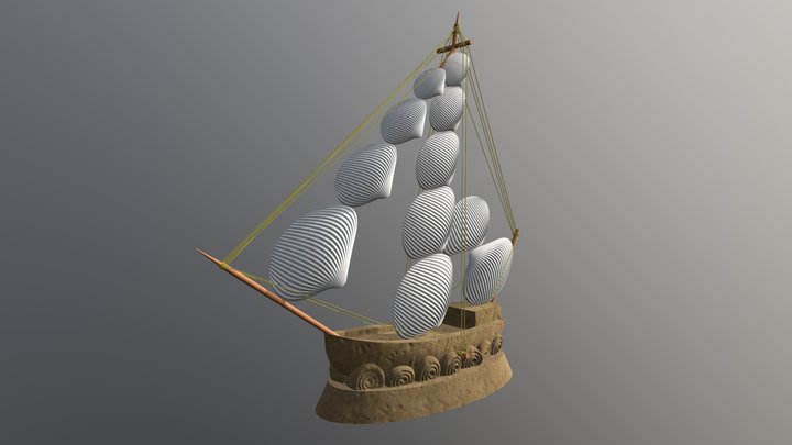 Decorative Boat Handmade Sketchfab 3D Model