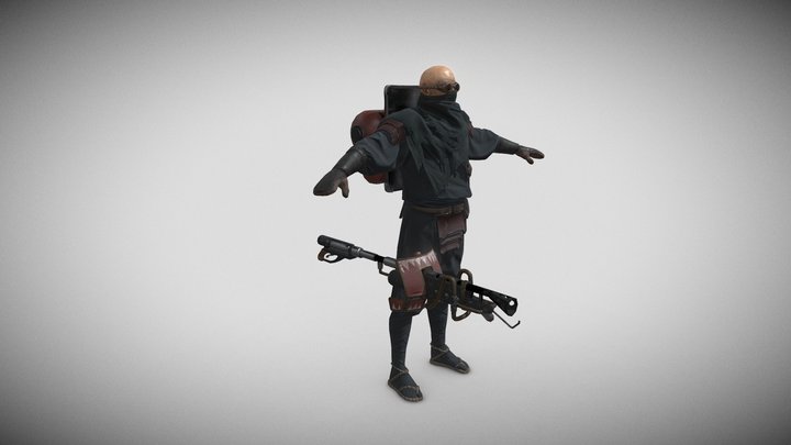 Flamethrower Pose 3D Model