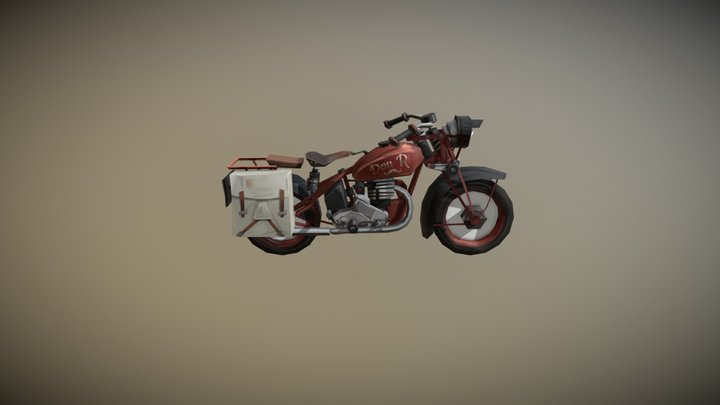 Low poly motorcycle 3D Model