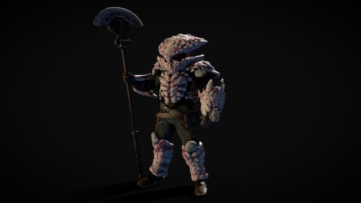 Flame Box Crab "Tank" Character 3D Model